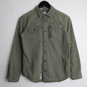Joe's Jeans Utility Boys Shirt Collared Army Green Size Medium (10-12)